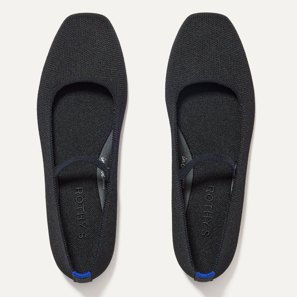 Rothy's Black Knit Mary Jane Flats